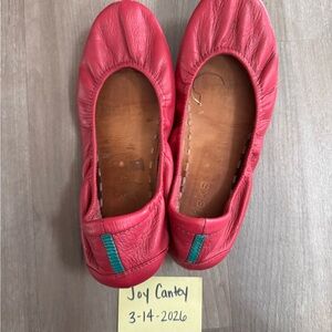 Tieks Vibrant Red Leather Flats